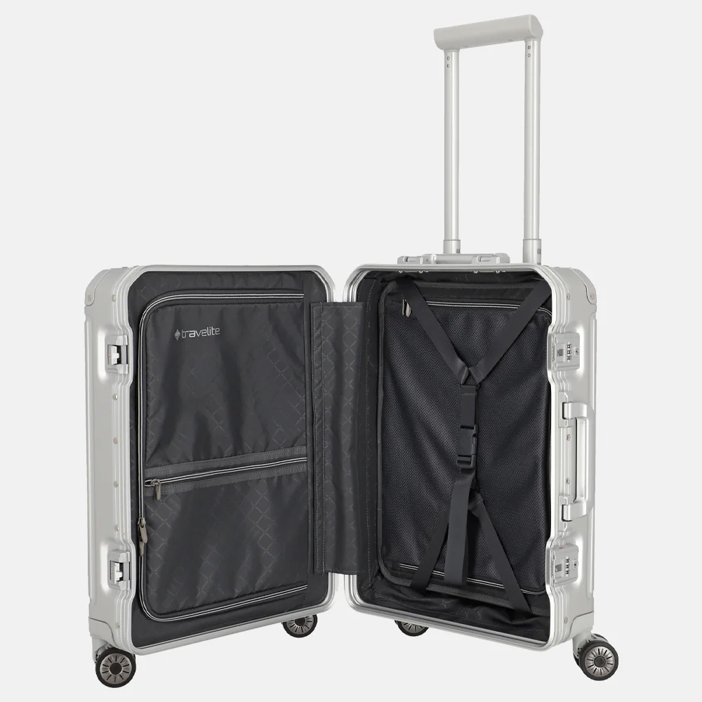 Travelite Next 2.0 handbagage koffer 55 cm silver bij Duifhuizen