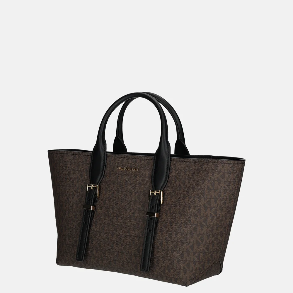 Michael Kors Moore satchel handtas S brown/blk bij Duifhuizen