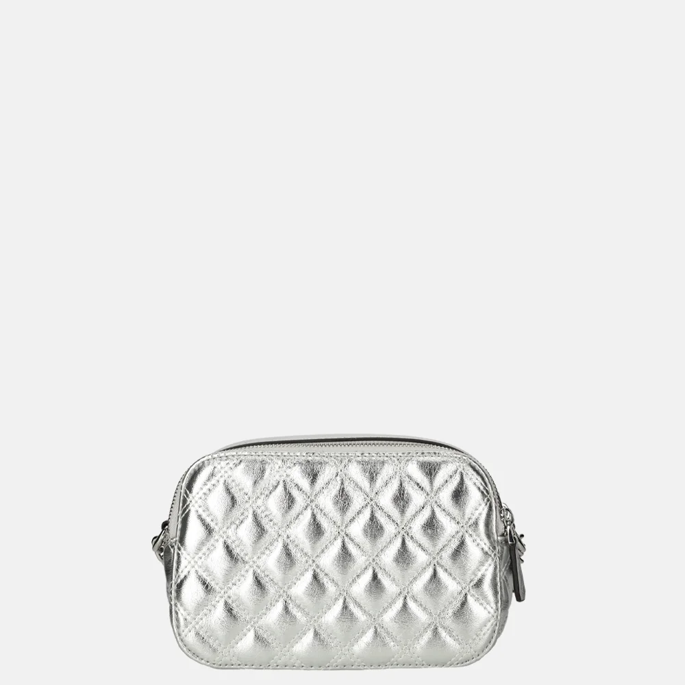 Guess Giully camera bag crossbody tas silver bij Duifhuizen