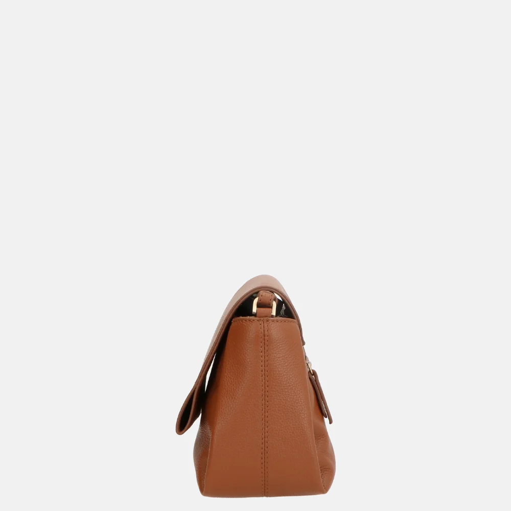 Loulou Essentiels Fleur crossbody tas cognac bij Duifhuizen