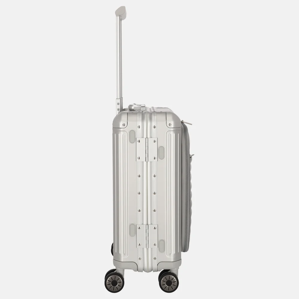 Travelite Next 2.0 Frontpocket handbagage koffer 55 cm silver bij Duifhuizen