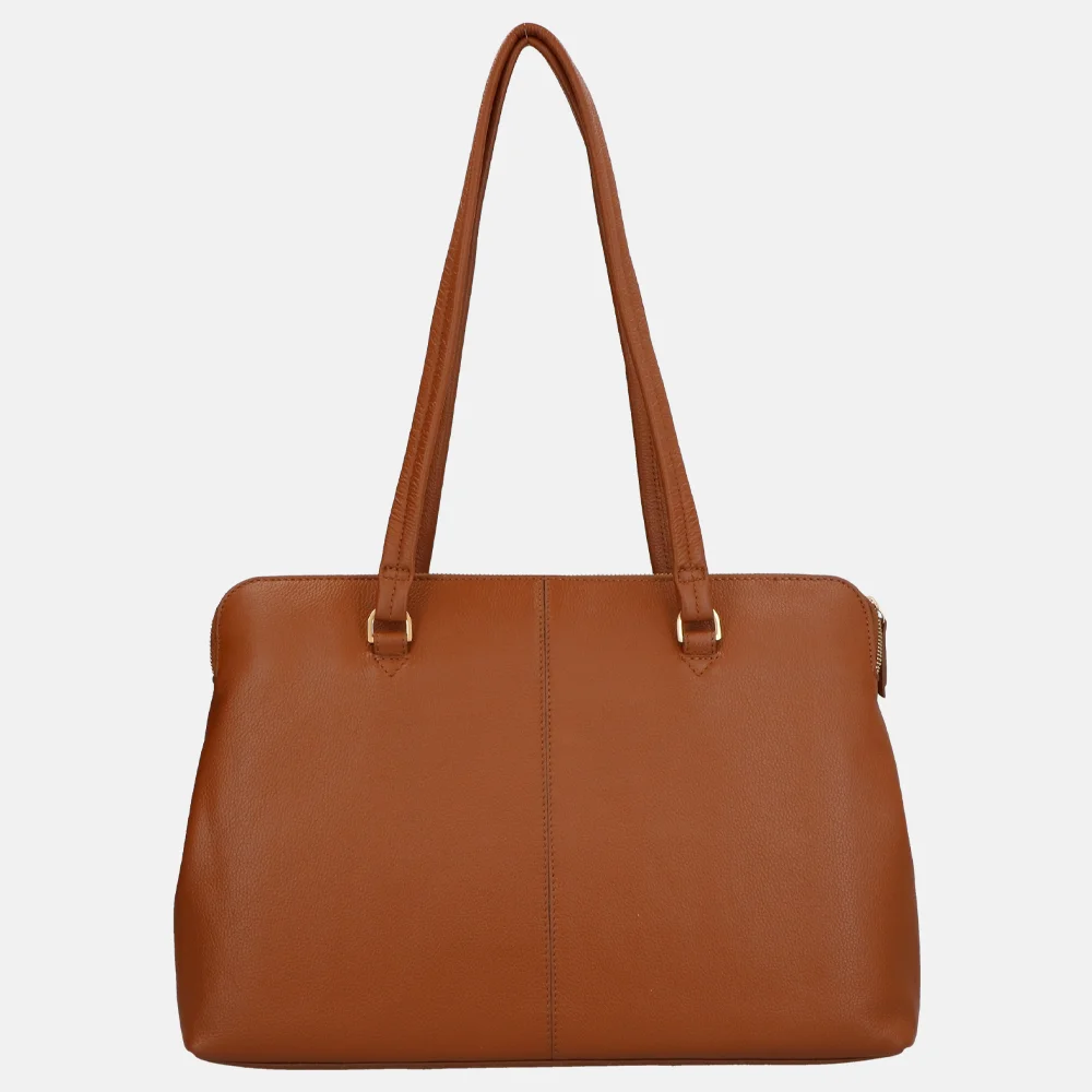 Loulou Essentiels Olivia shopper 15 inch cognac bij Duifhuizen