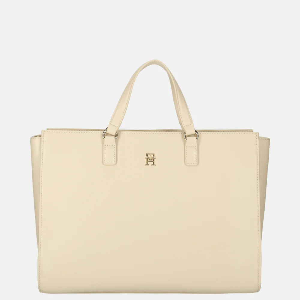 Tommy Hilfiger Fresh satchel handtas classic beige bij Duifhuizen