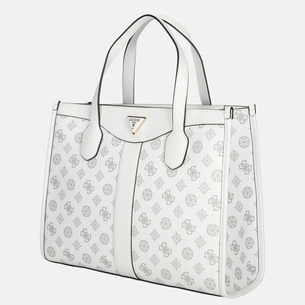 Guess Silvana handtas white logo bij Duifhuizen