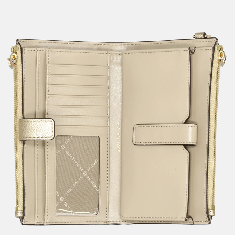 Michael Kors Wristlet Jetset ritsportemonnee pale gold bij Duifhuizen