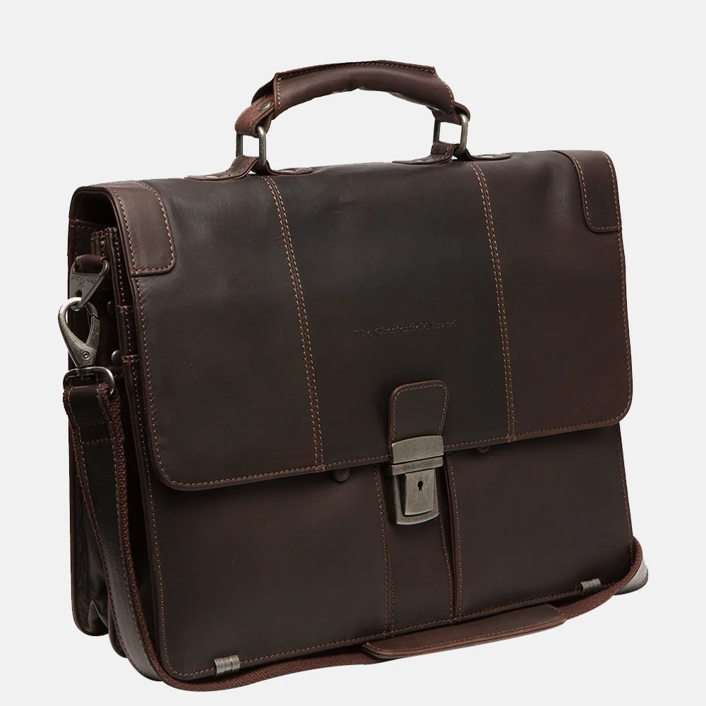 Chesterfield Stuttgart laptoptas 14 inch dark brown