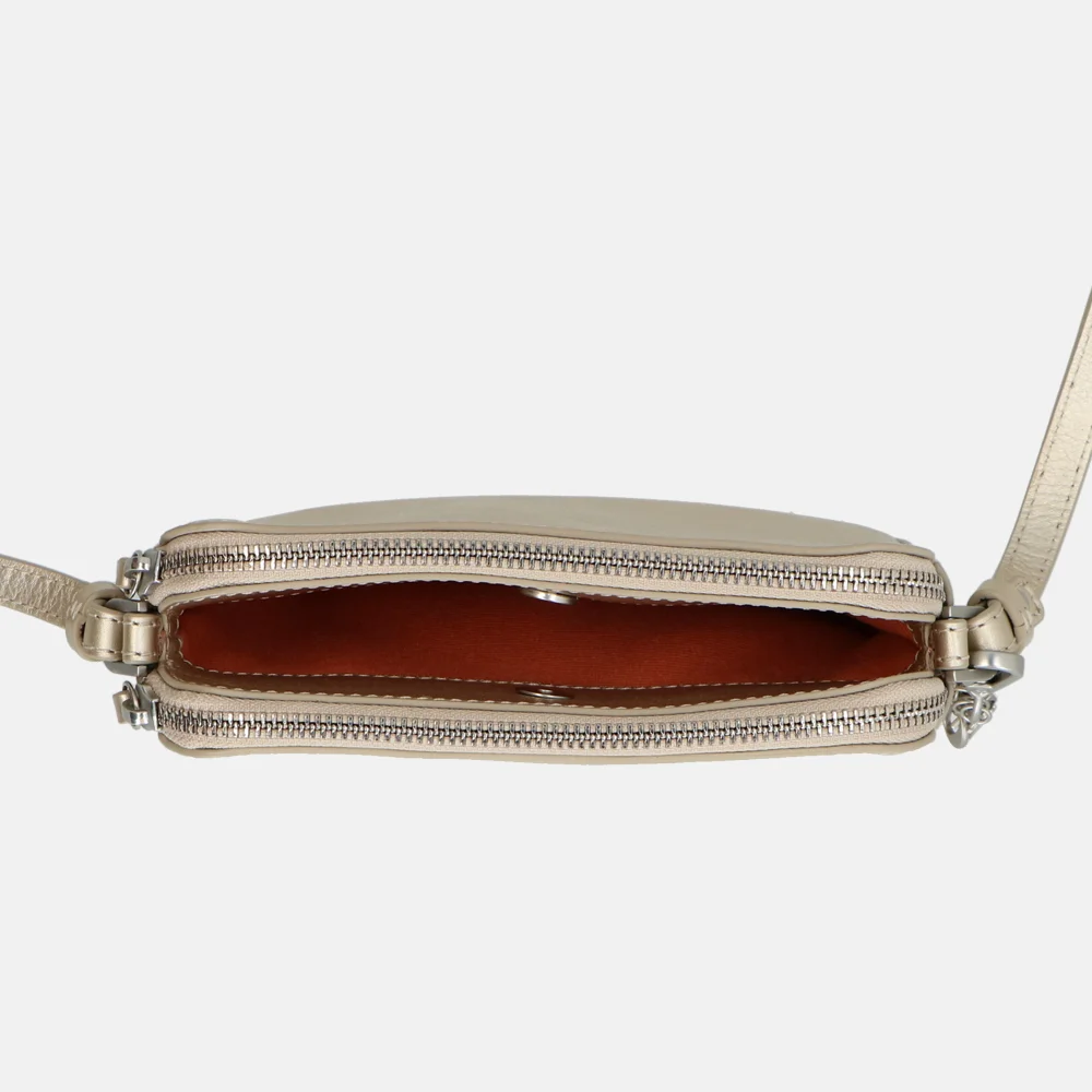 Loulou Essentiels Lisa crossbody tas light gold bij Duifhuizen