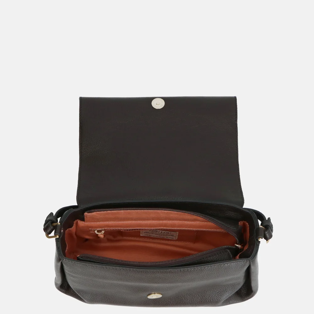 Loulou Essentiels Fleur crossbody tas chocolate torte bij Duifhuizen