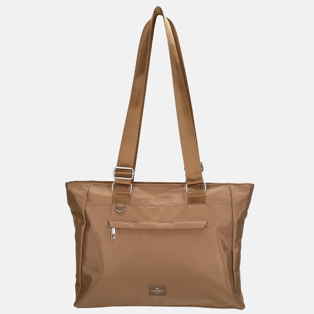 Charm London shopper taupe bij Duifhuizen