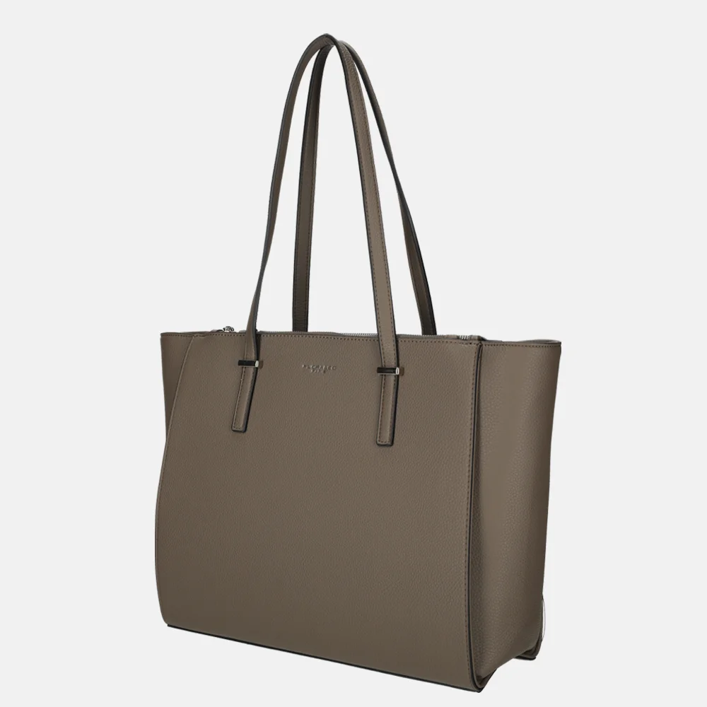 Flora & Co shopper taupe foncee bij Duifhuizen