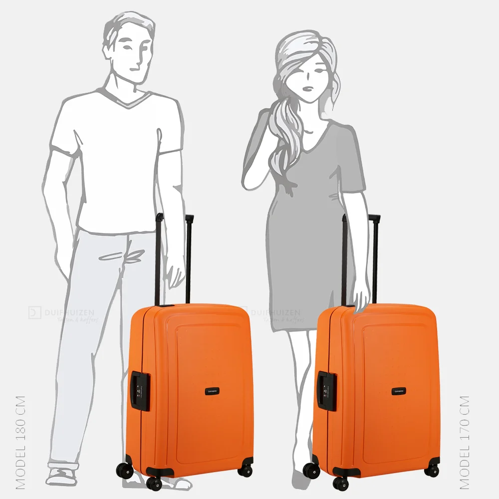 Samsonite S´Cure Spinner reiskoffer 69 cm apricot bij Duifhuizen