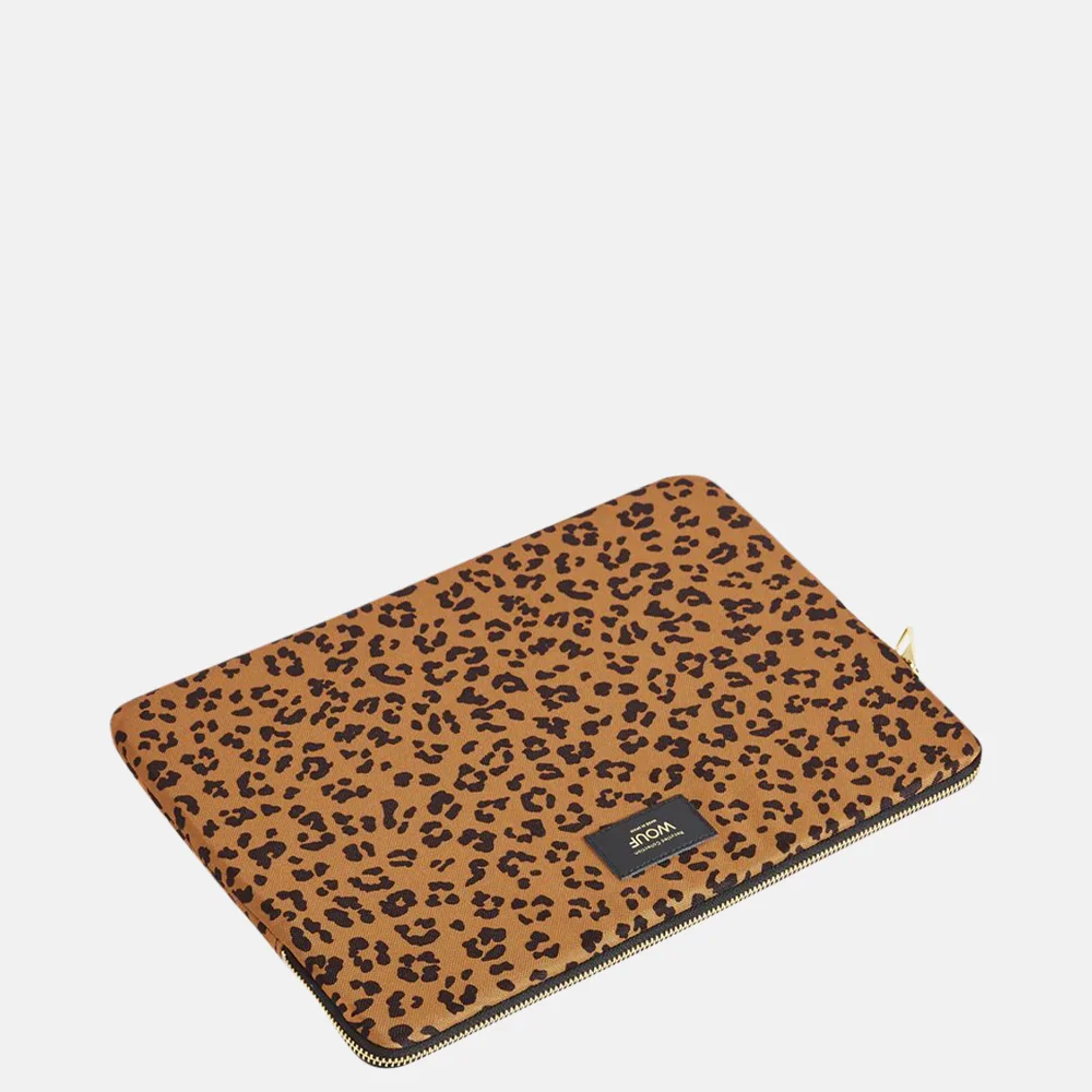 Wouf Agar laptophoes 13/14 inch leopard bij Duifhuizen