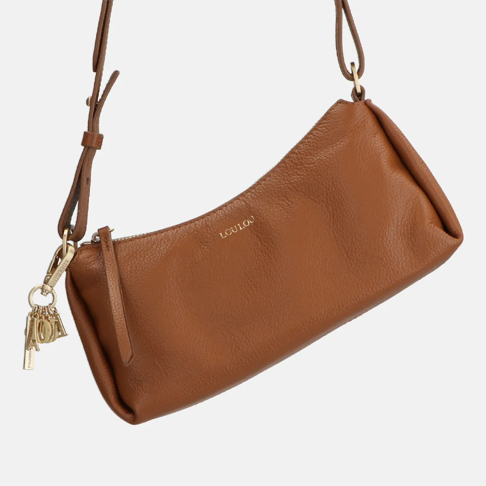 Loulou Essentiels Lisa schoudertas cognac bij Duifhuizen