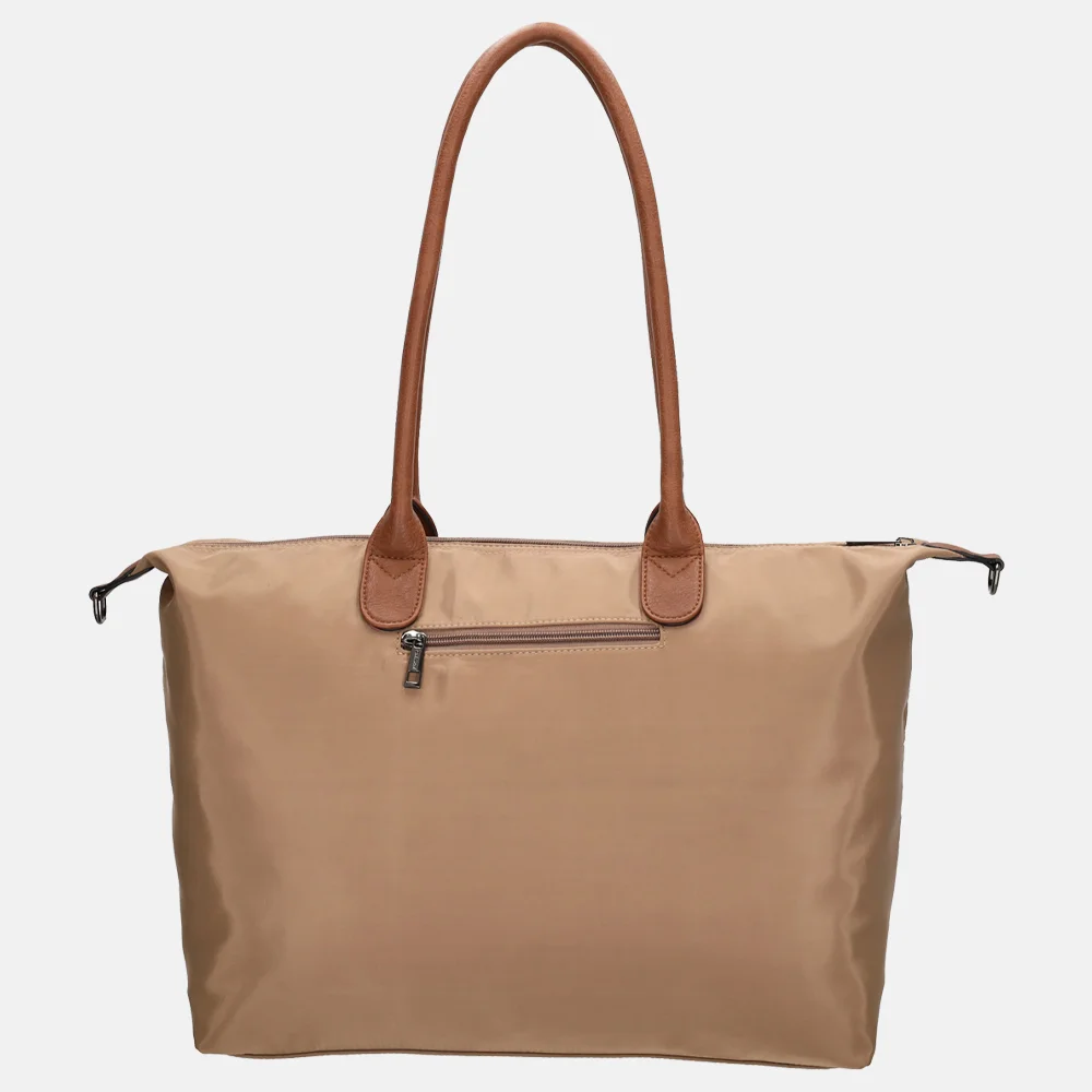 Charm London Buckingham shopper met 15.6 inch laptopvak L taupe bij Duifhuizen