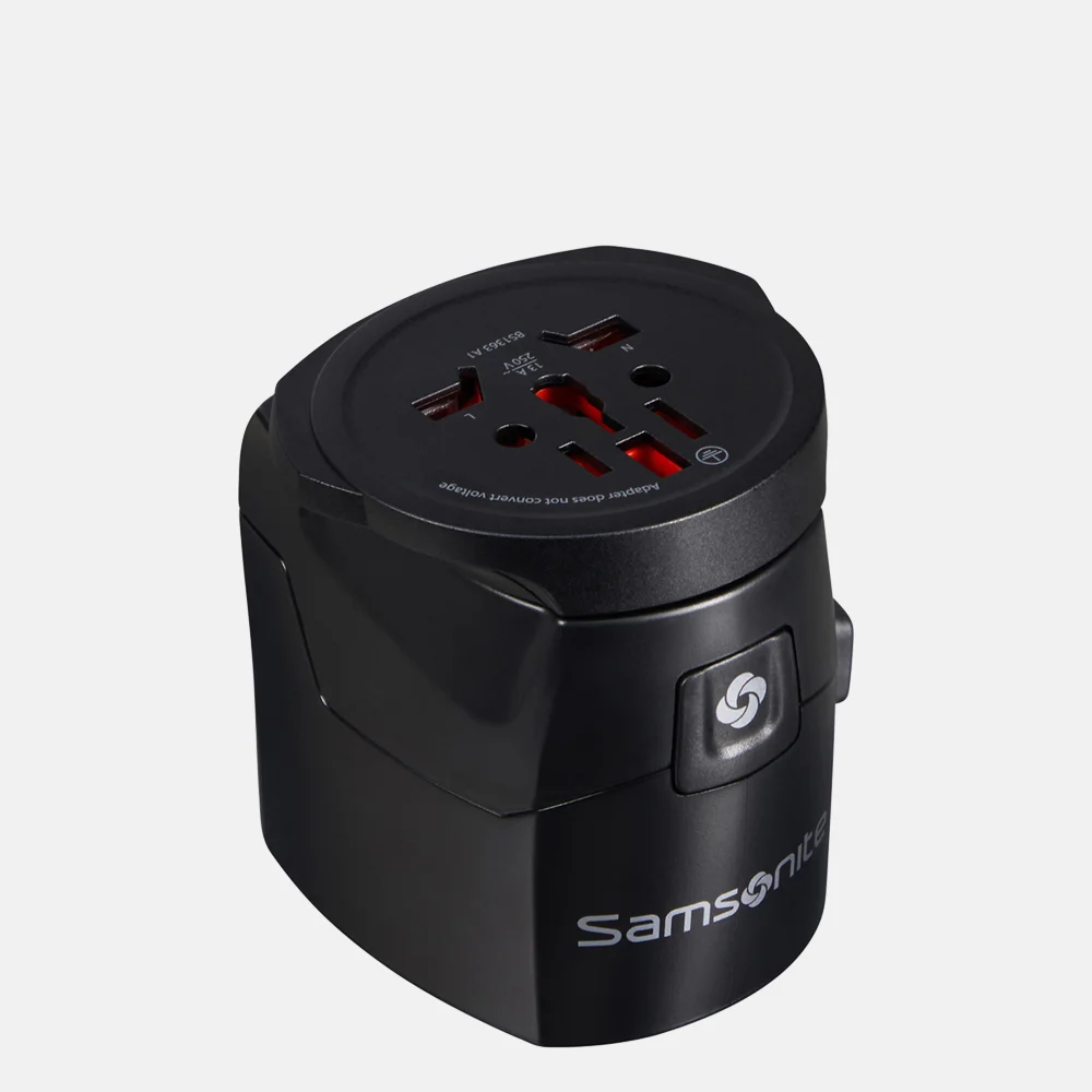 Samsonite World Adaptor Pro 3 + USB black bij Duifhuizen