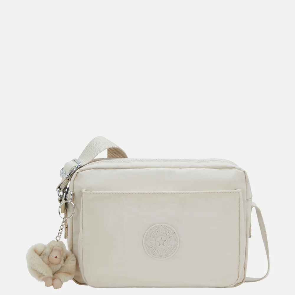 Kipling Abanu crossbody tas M hideaway beige bij Duifhuizen