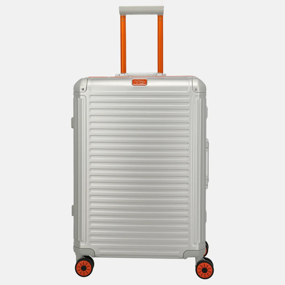 Travelite Next 2.0 reiskoffer 67 cm Limited Edition silver-orange bij Duifhuizen