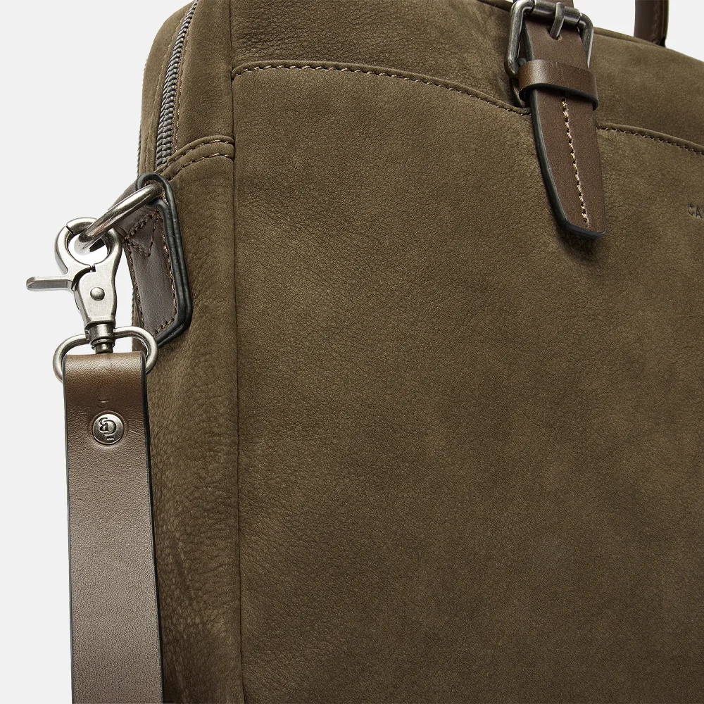 Castelijn en Beerens Nubuck laptoptas 15 inch dark military bij Duifhuizen