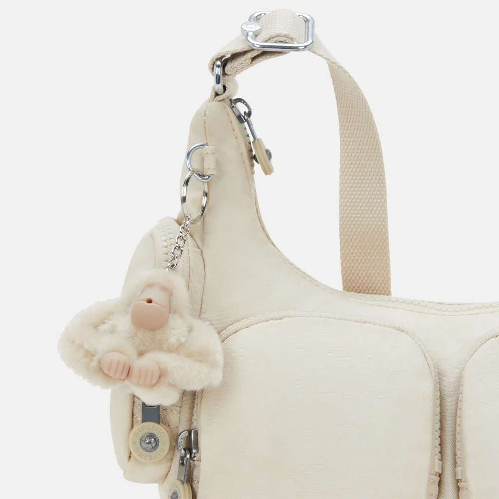 Kipling Rikka crossbody tas S hideaway beige bij Duifhuizen