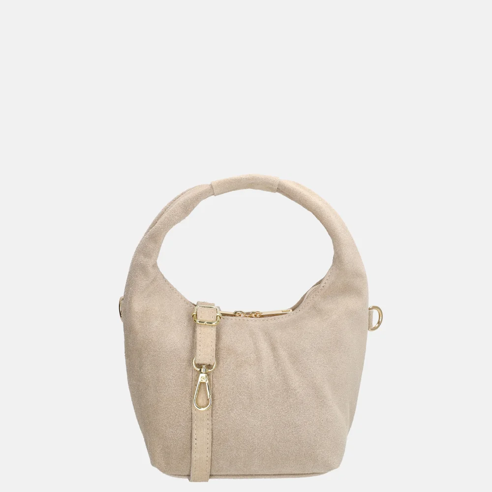 Charm London buideltas suede S beige bij Duifhuizen