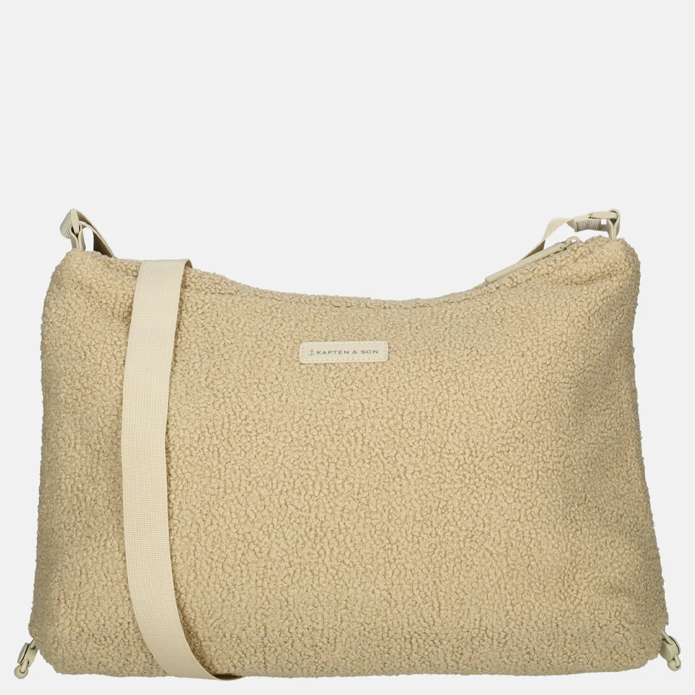 Kapten & Son Skara crossbody tas L fleece sandstone  bij Duifhuizen