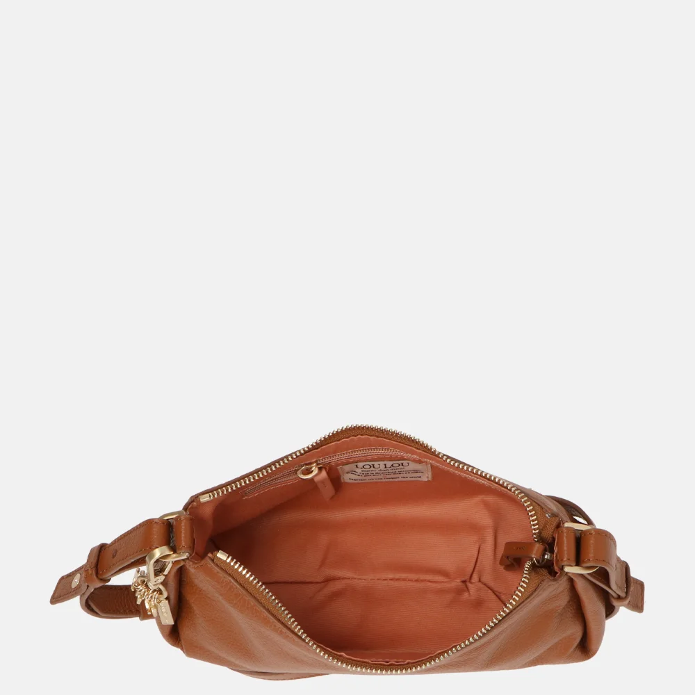 Loulou Essentiels Lisa schoudertas cognac bij Duifhuizen