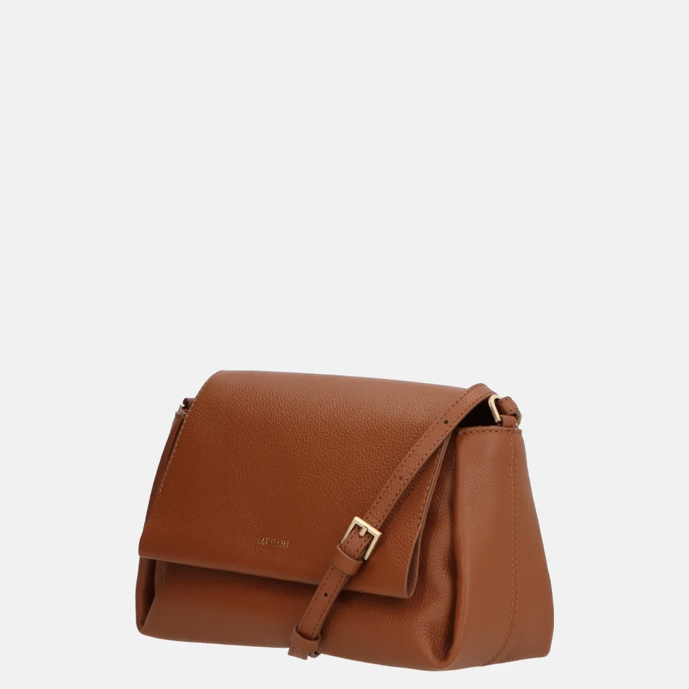 Loulou Essentiels Fleur crossbody tas cognac bij Duifhuizen