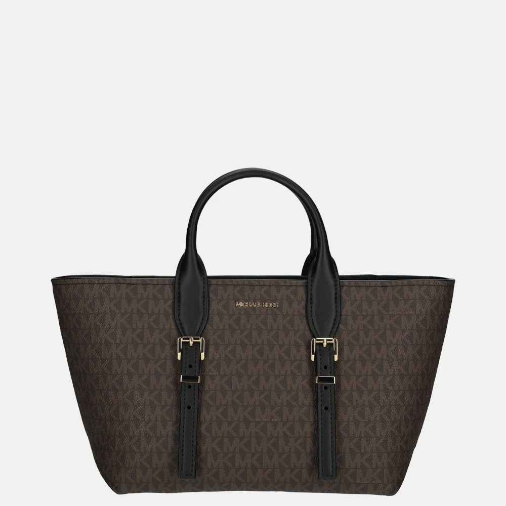 Michael Kors Moore satchel handtas S brown/blk bij Duifhuizen