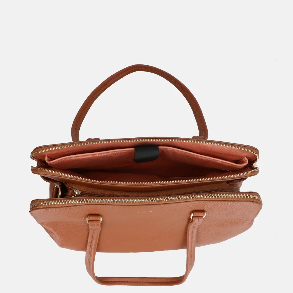 Loulou Essentiels Olivia shopper 15 inch cognac bij Duifhuizen