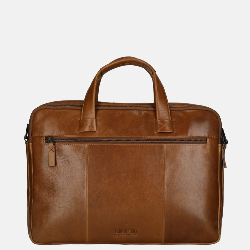 Leonhard Heyden Porto laptoptas 15 inch brown bij Duifhuizen