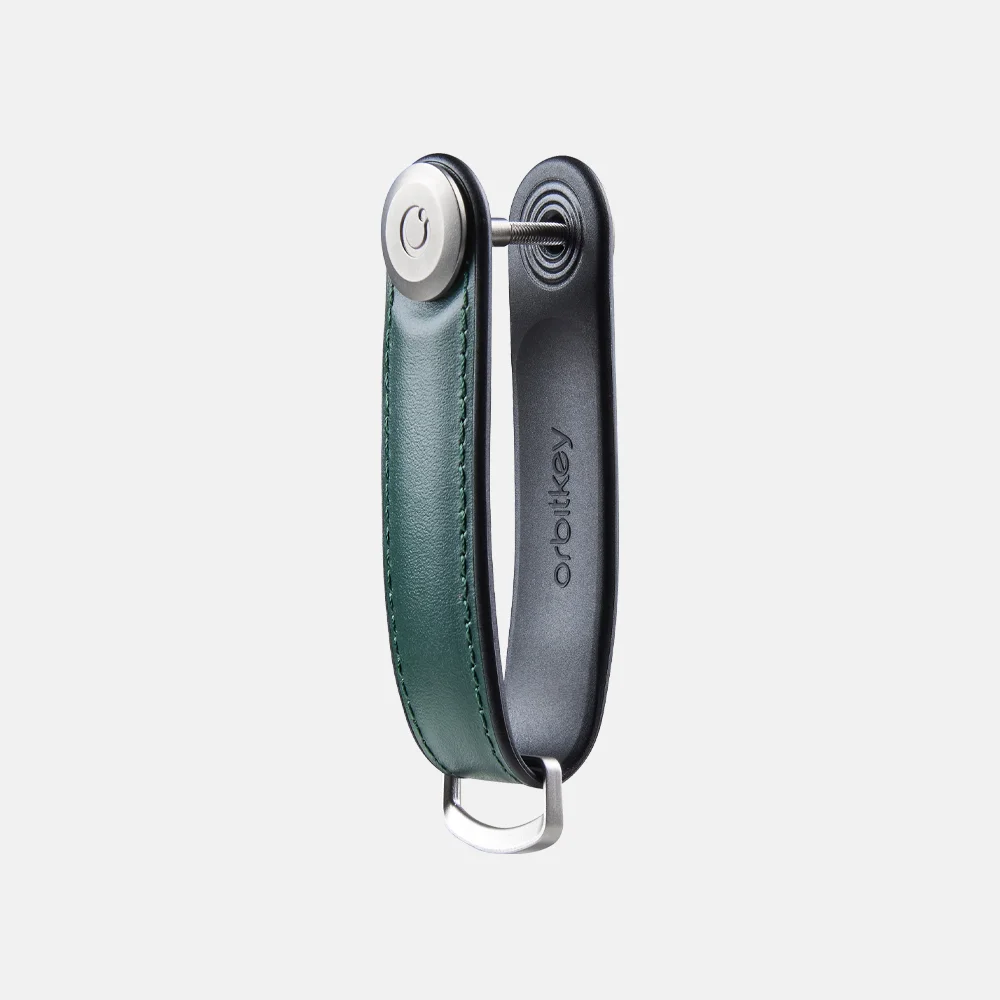 Orbitkey Hybrid Leather sleutelhanger pine green bij Duifhuizen