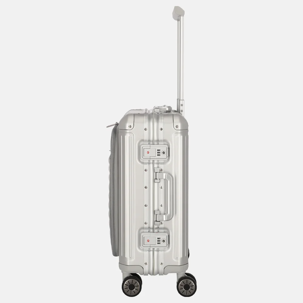 Travelite Next 2.0 Frontpocket handbagage koffer 55 cm silver bij Duifhuizen