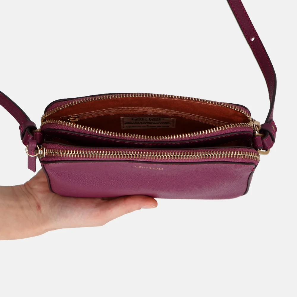 Loulou Essentiels Sue crossbody tas plum bij Duifhuizen