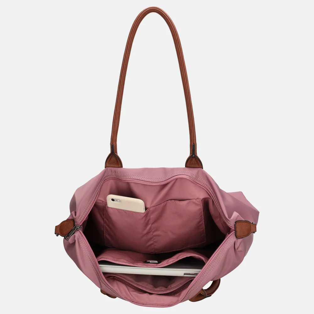 Charm London Buckingham shopper met 15.6 inch laptopvak L licht paars bij Duifhuizen