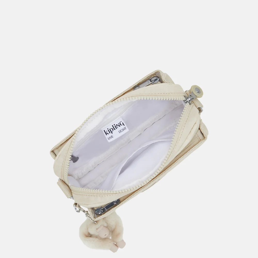 Kipling Abanu crossbody tas hideaway beige bij Duifhuizen