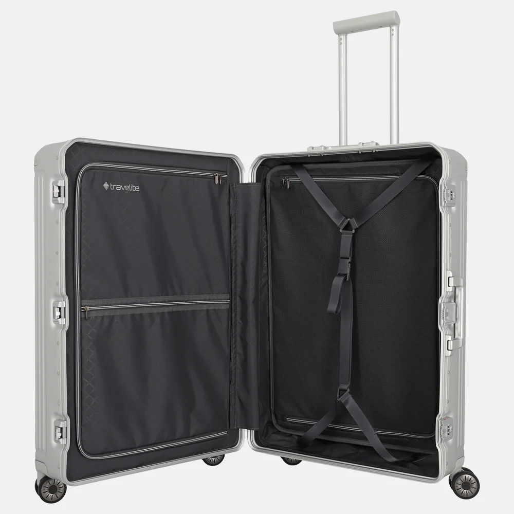 Travelite Next 2.0 reiskoffer 77 cm silver bij Duifhuizen