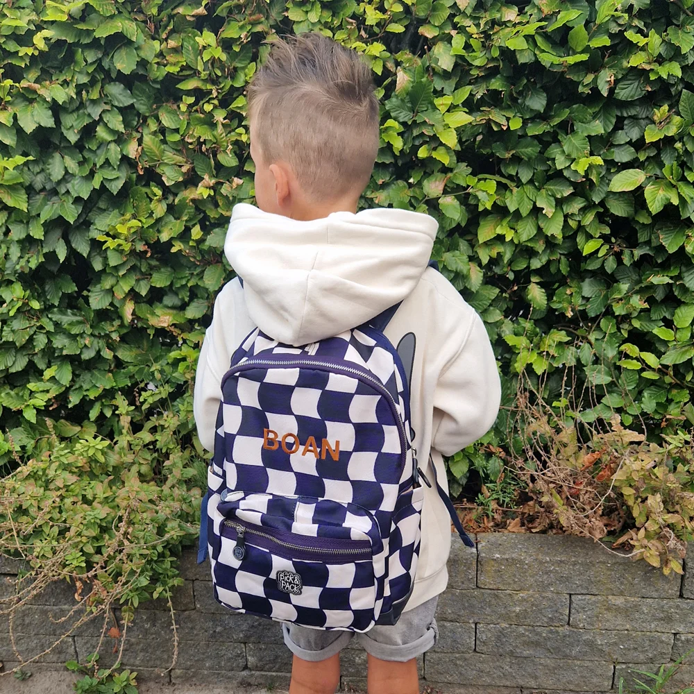 Pick & Pack Check it out kinderrugzak M navy bij Duifhuizen