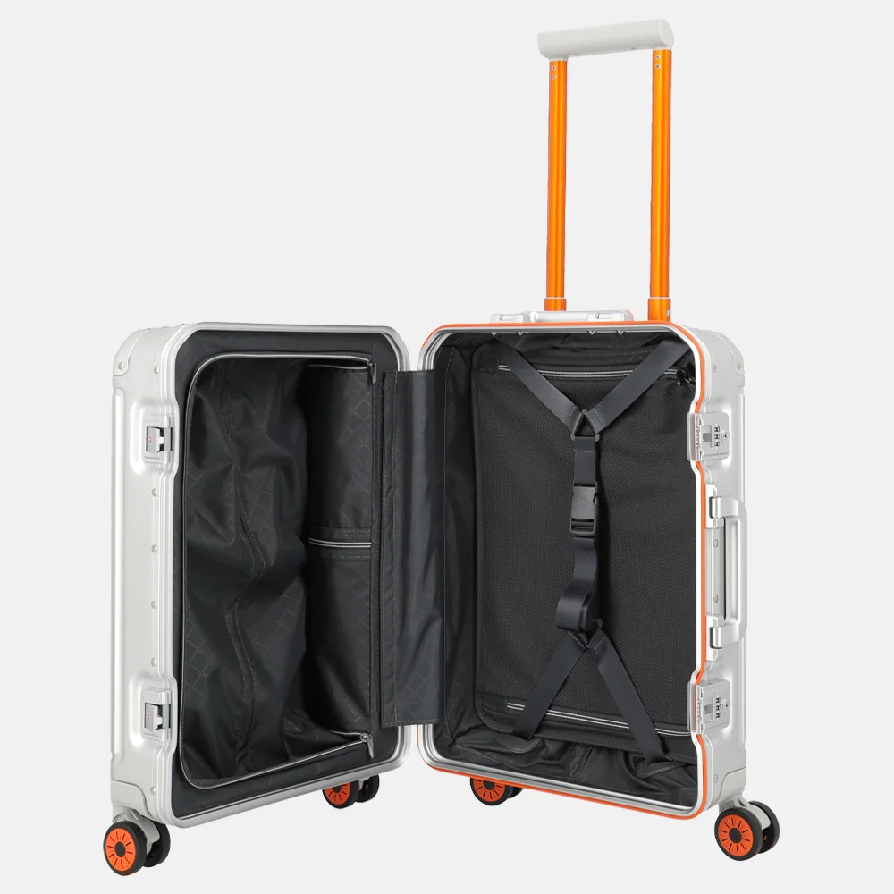 Travelite Next 2.0 handbagage koffer 55 cm Limited Edition silver-orange bij Duifhuizen