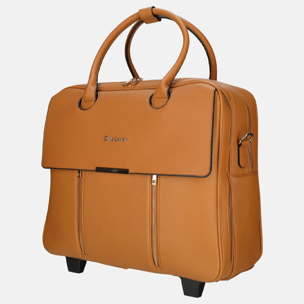 Olivia Lauren business trolley beige bij Duifhuizen