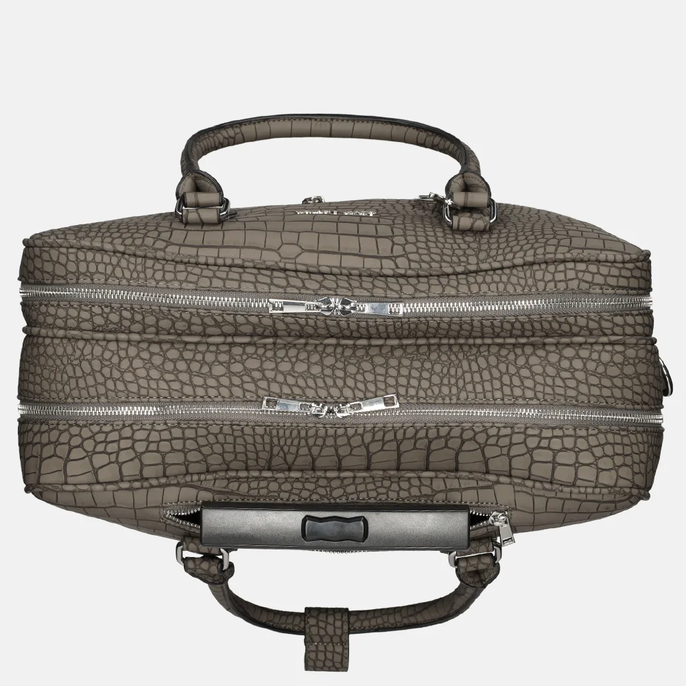 Olivia Lauren Maxine business trolley croco grijs bij Duifhuizen