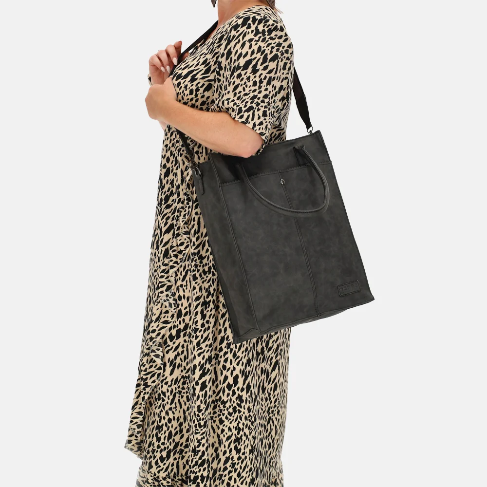 Zebra Trends Cynthia shopper 15 inch zwart bij Duifhuizen