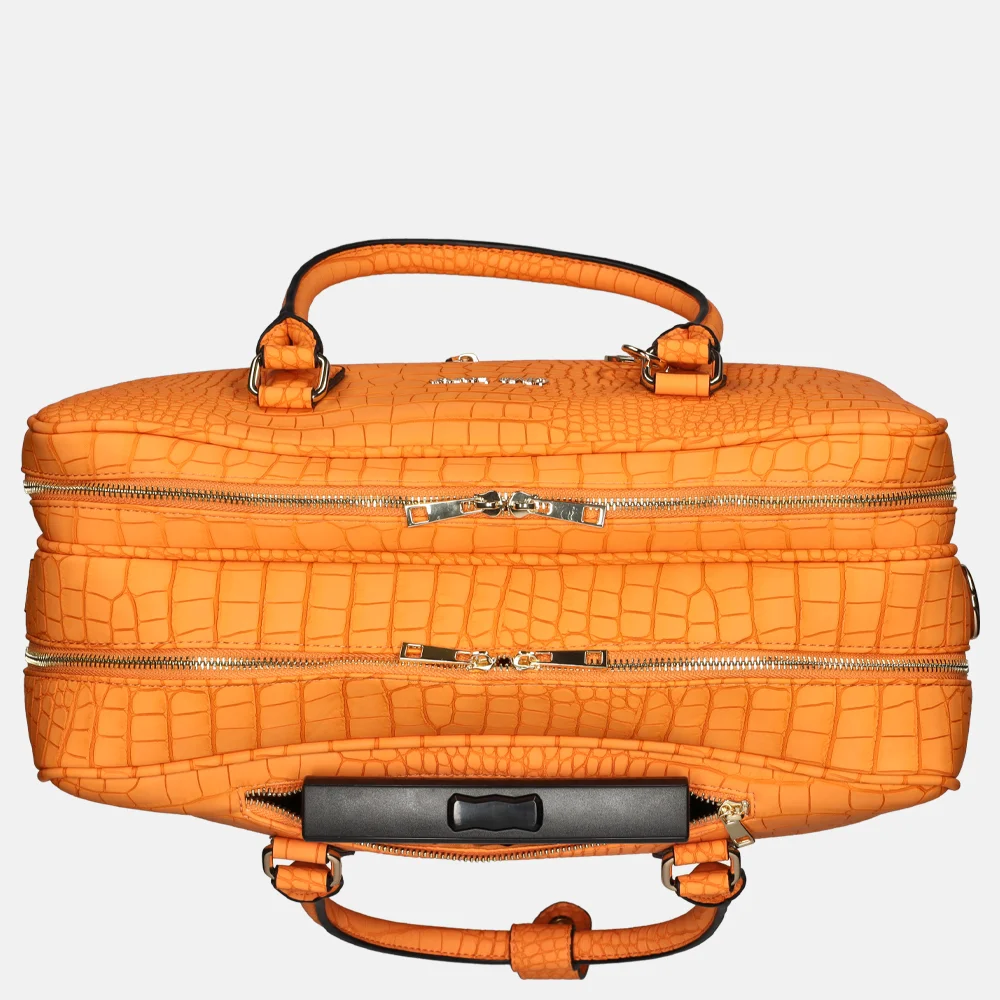 Olivia Lauren Phoebe business trolley croco orange bij Duifhuizen