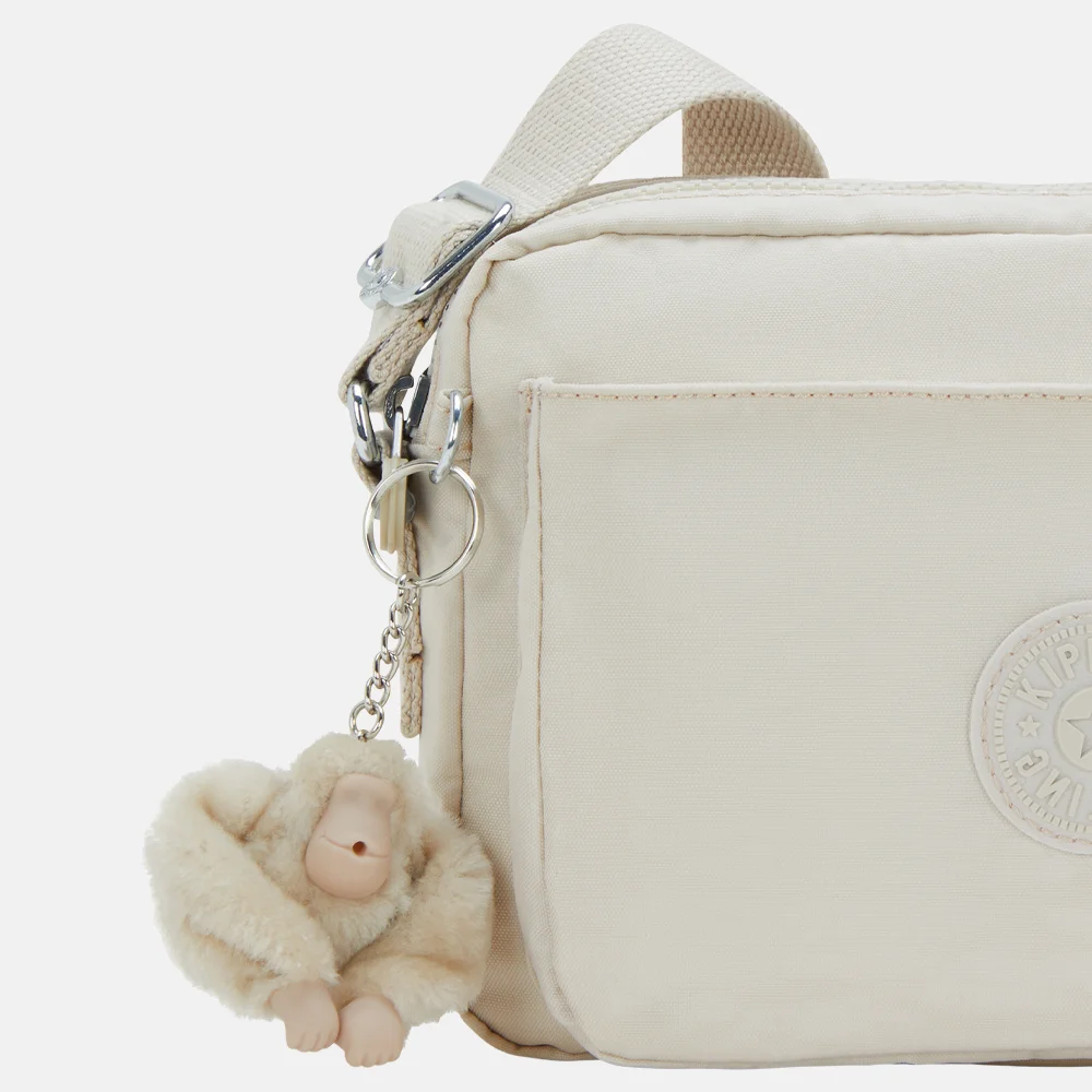 Kipling Abanu crossbody tas M hideaway beige bij Duifhuizen