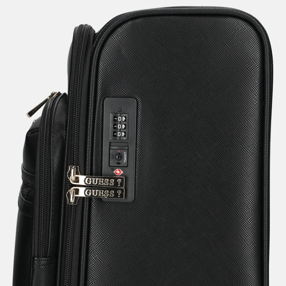 Guess Norom travel handbagage koffer black bij Duifhuizen