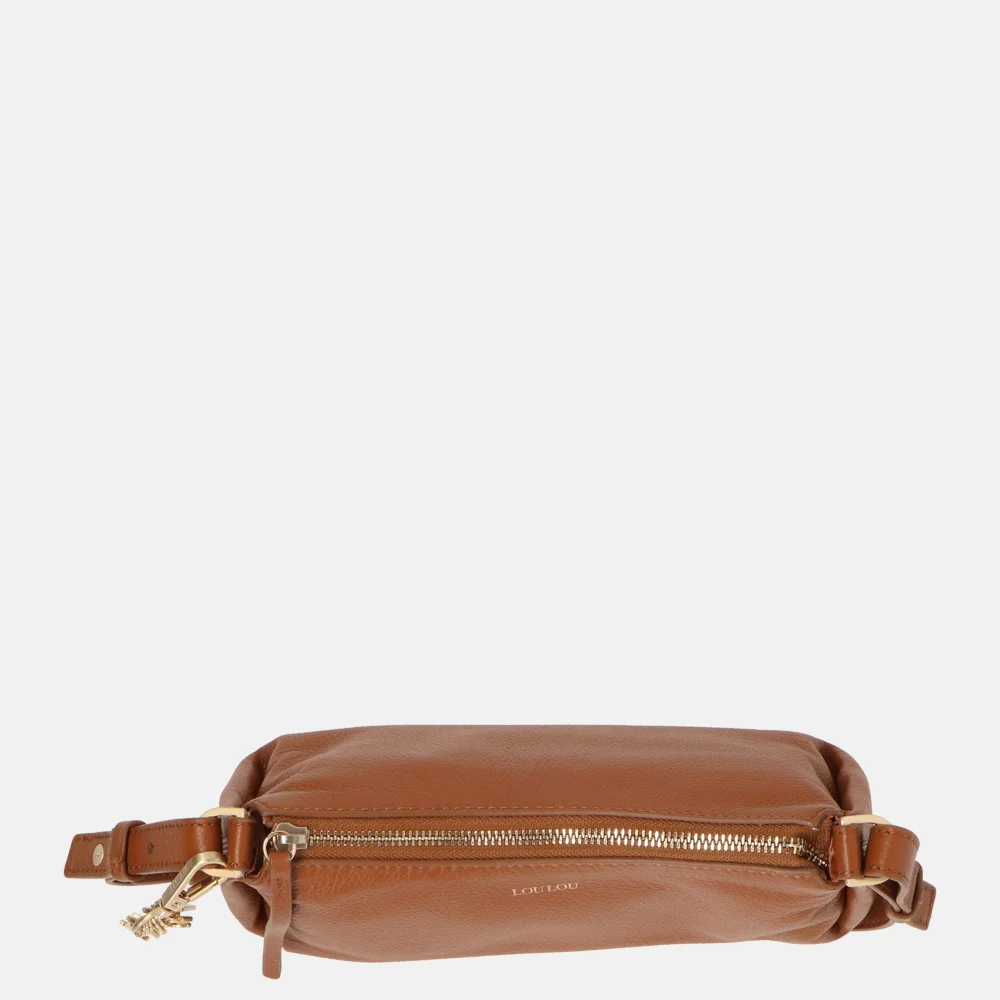 Loulou Essentiels Lisa schoudertas cognac bij Duifhuizen