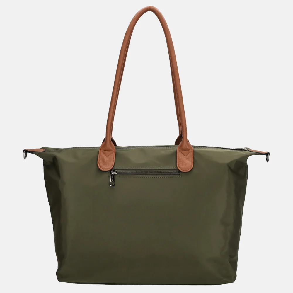 Charm London Buckingham shopper met 15.6 inch laptopvak L olijfgroen bij Duifhuizen