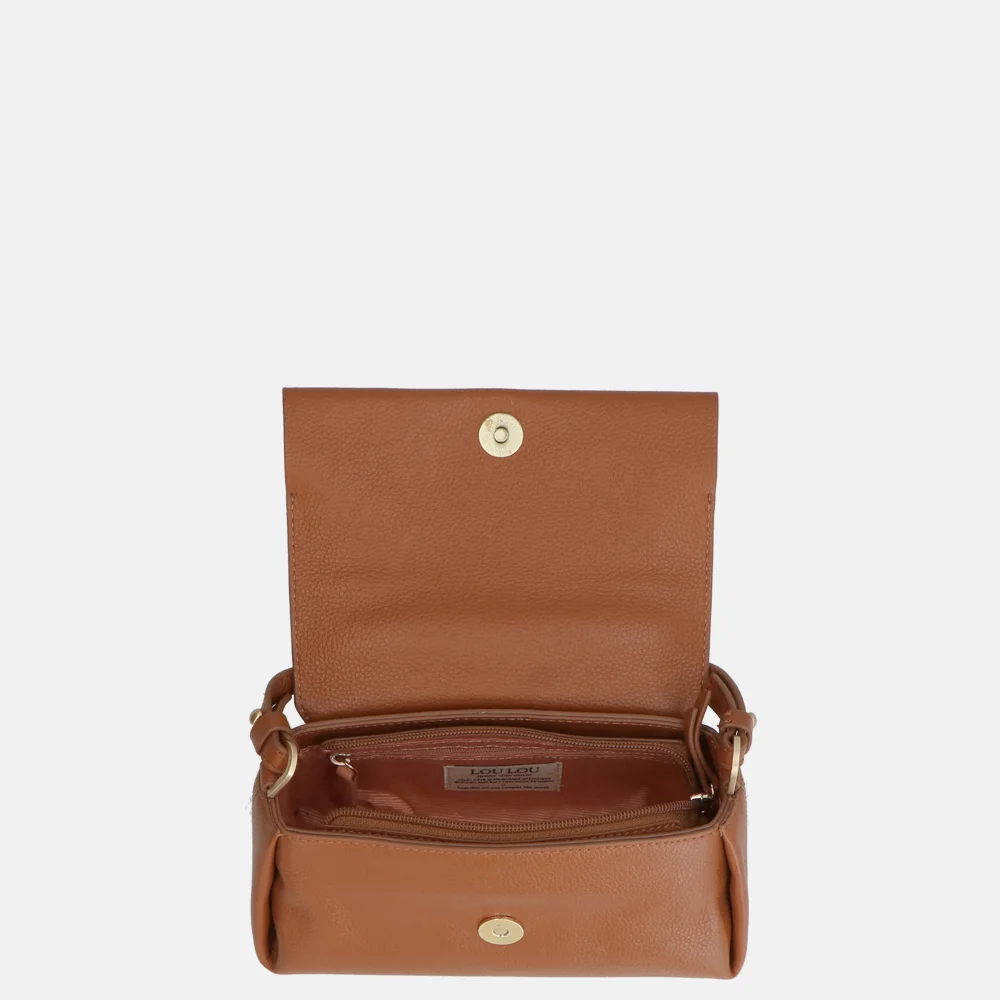 Loulou Essentiels Mae handtas cognac bij Duifhuizen