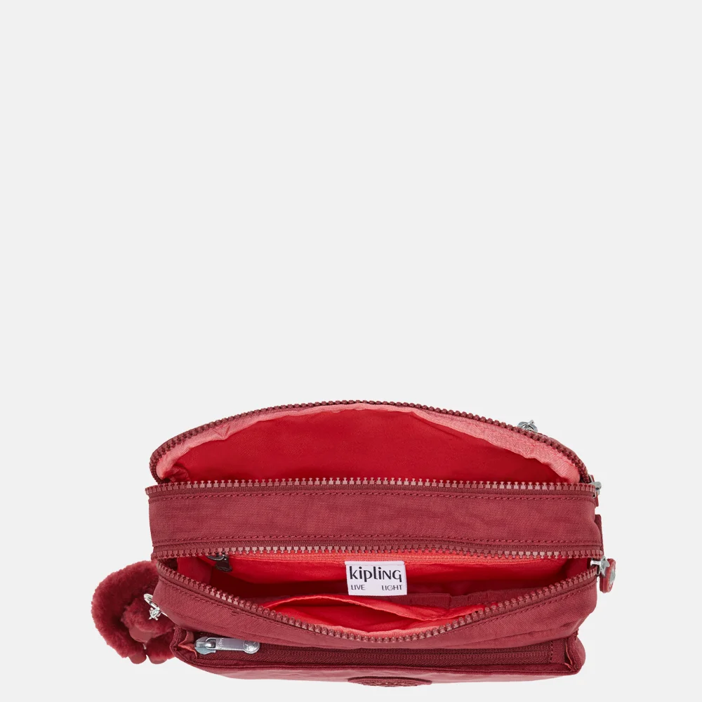 Kipling Abanu crossbody tas M funky red bij Duifhuizen