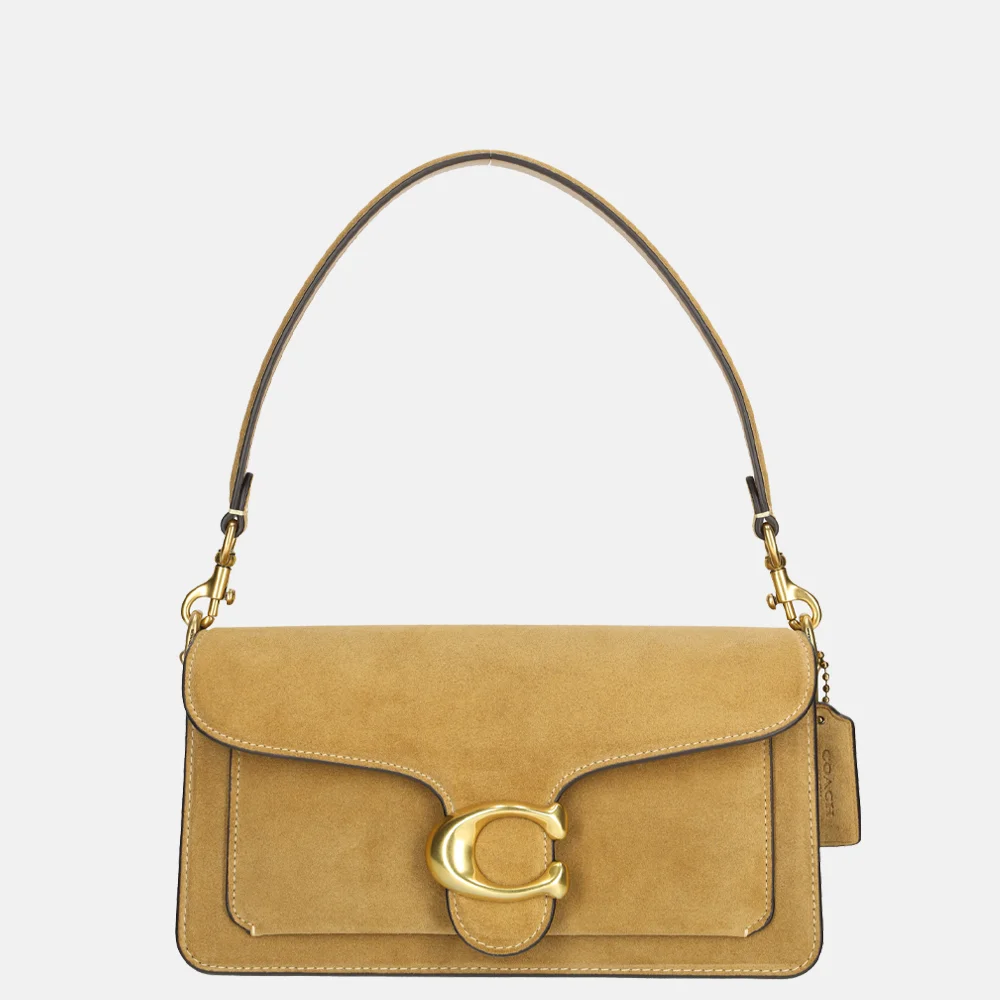 Coach Tabby schoudertas 26' suede sand (goud) bij Duifhuizen