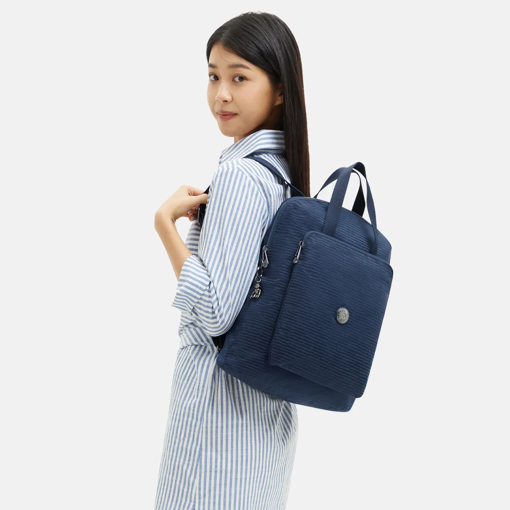 Kipling Kazuki rugzak night ocean jacquard bij Duifhuizen